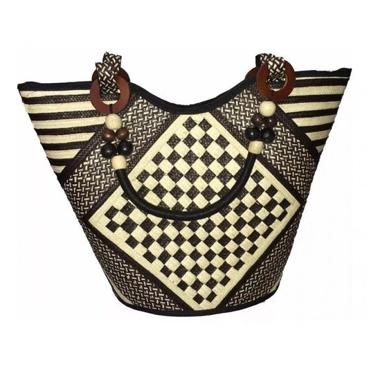 Bolso Diseño Ajedrez En Caña Flecha