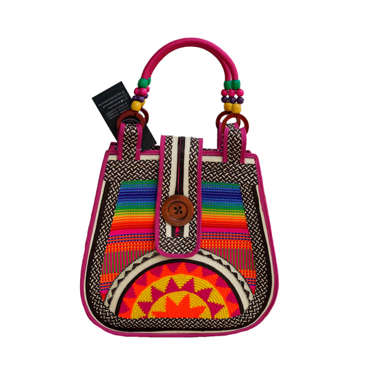 Bolso Pera Exclusivo Caña Flecha Multicolor A Mano