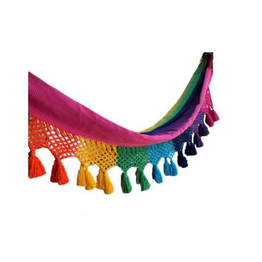 Hamaca Fina Con Flecos Multicolor MY