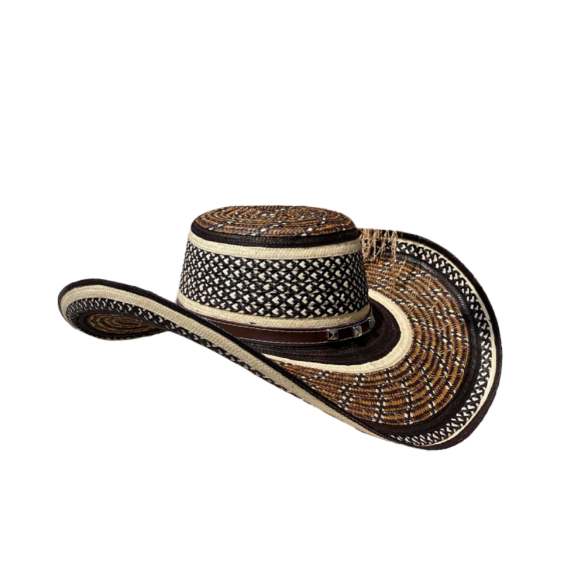 Sombrero 15 Fibras Diseño Marrón Exclusivo