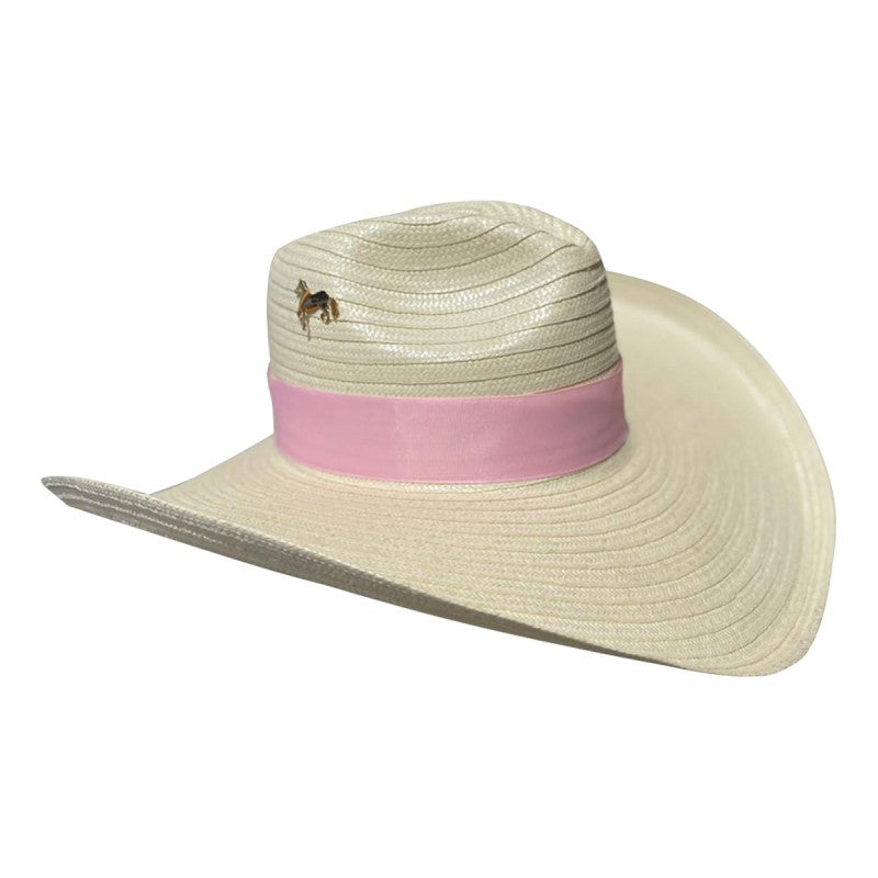 Sombrero 23 Fibras Con Caballo Cinta Rosa Pastel