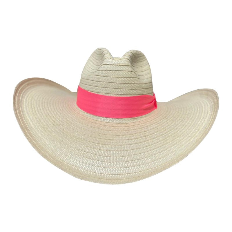 Sombrero 23 Fibras Con Caballo Cinta Rosa
