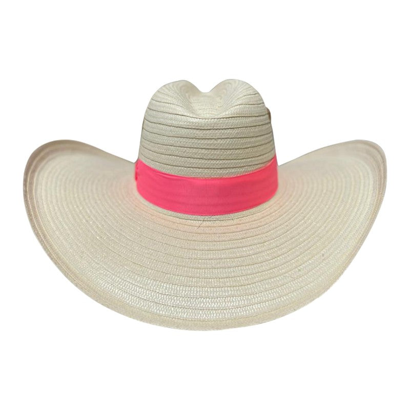 Sombrero 23 Fibras Con Caballo Cinta Rosa