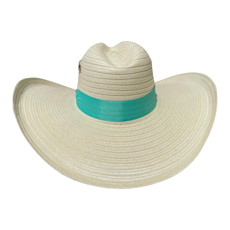 Sombrero 23 Fibras Con Caballo Cinta Azul Verde