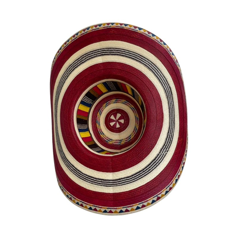 Sombrero 21 Fibras Rojo A Mano