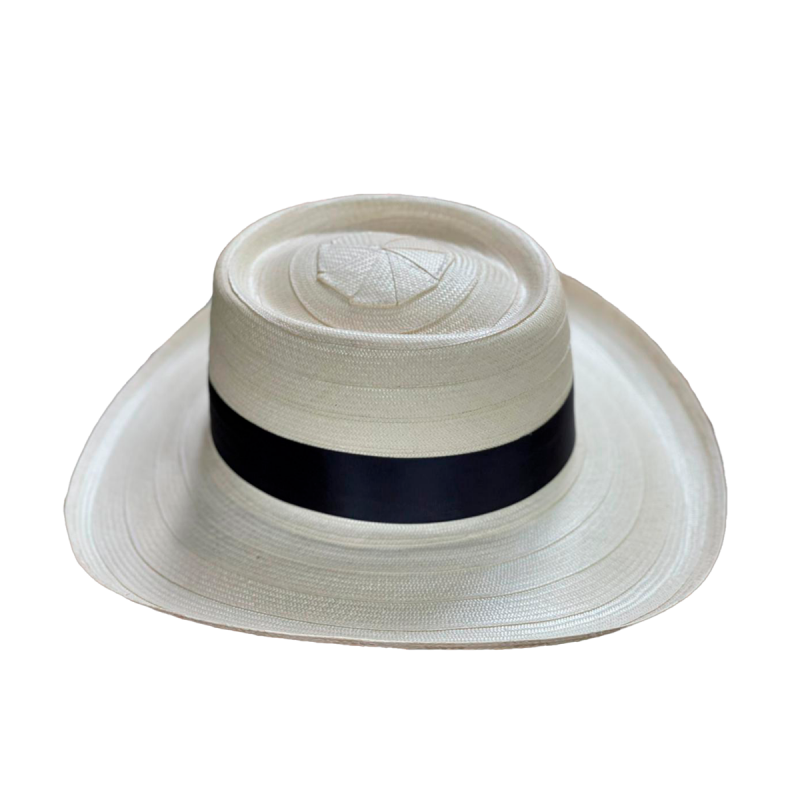 Sombrero 23 Fibras Blanco Diseño Fino