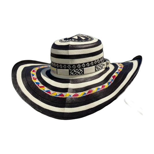 Sombrero 23 Fibras Diseño Cebra Tricolor MY