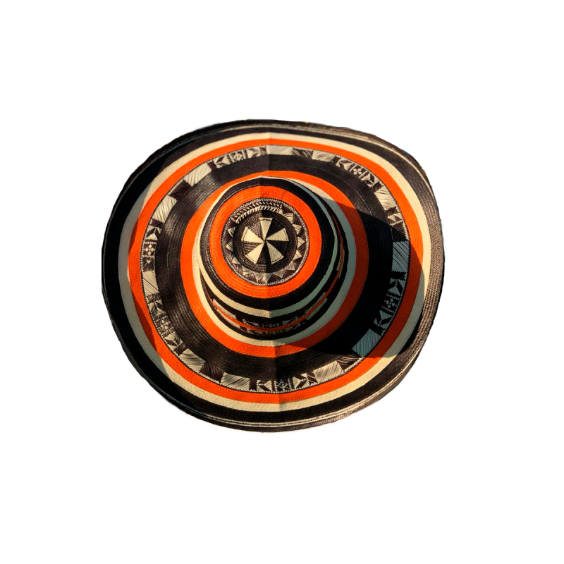 Sombrero 23 Fibras Diseño Naranja Negro