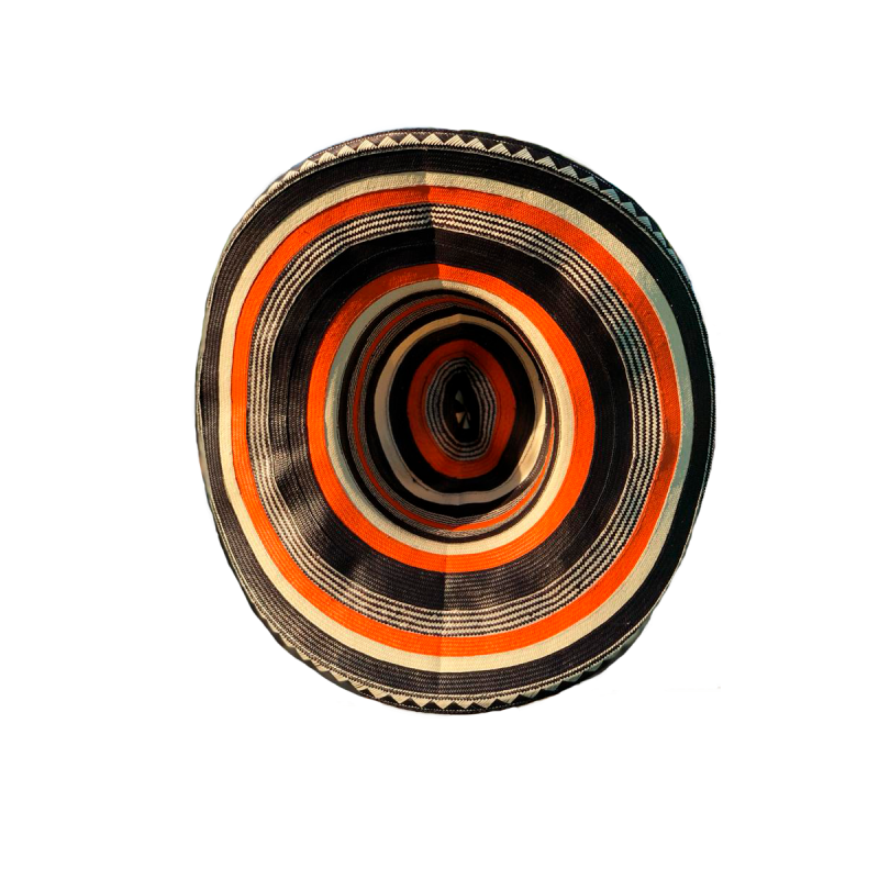 Sombrero 23 Fibras Diseño Naranja Negro
