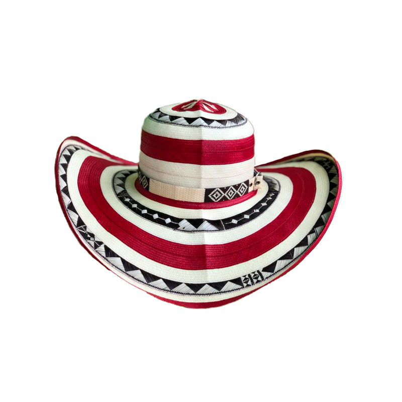 Sombrero 23 Fibras Diseño Rojo