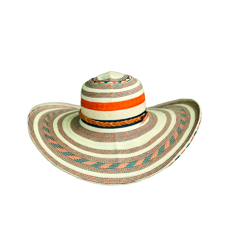 Sombrero 23 Fibras Franja Naranja