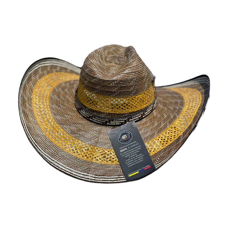 Sombrero 27 Fibras Hormado Calado Marrón