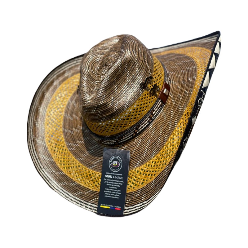 Sombrero 27 Fibras Hormado Calado Marrón