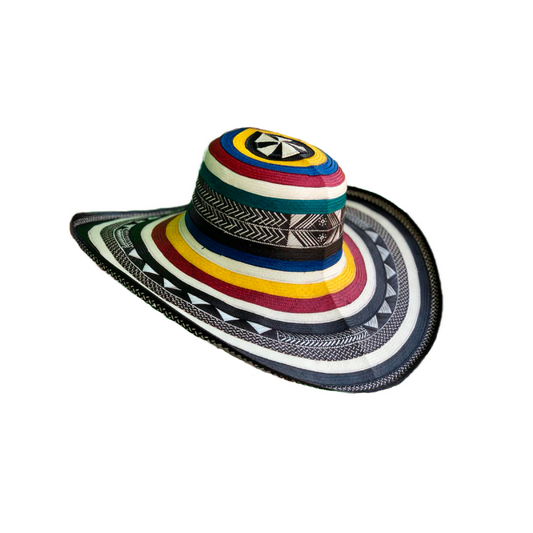 Sombrero 23 Fibras Negro Diseño Tricolor MY