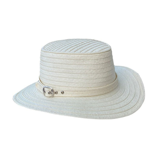 Sombrero Checo 19 Fibras Diseño Ala Corta Blanco MY