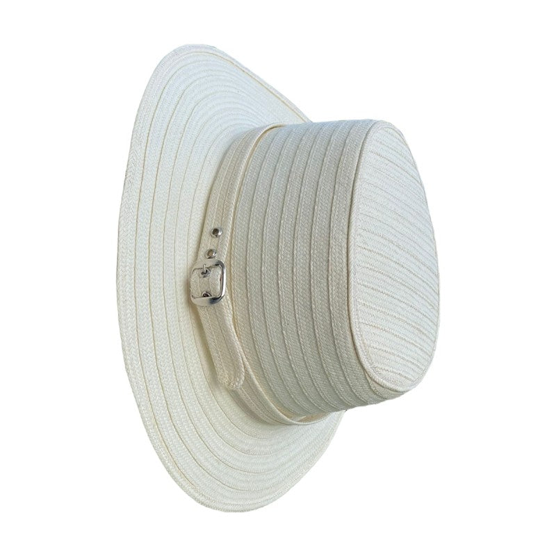 Sombrero Checo 19 Fibras Diseño Ala Corta Blanco
