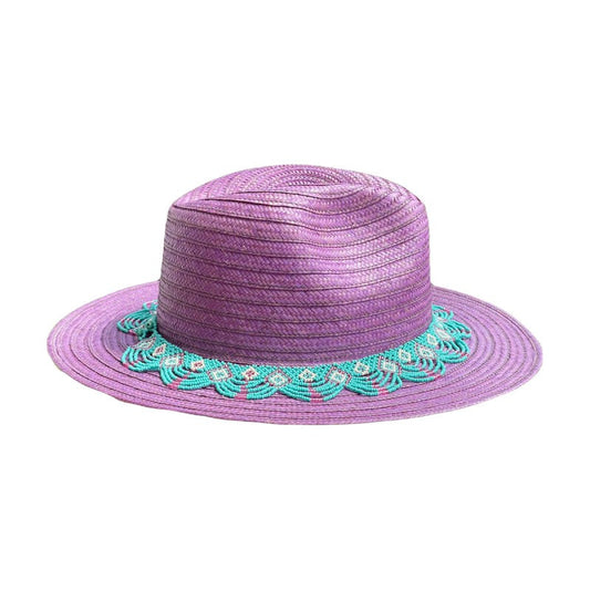 Sombrero Fedora Tejido Artesanal Ala Plana MY