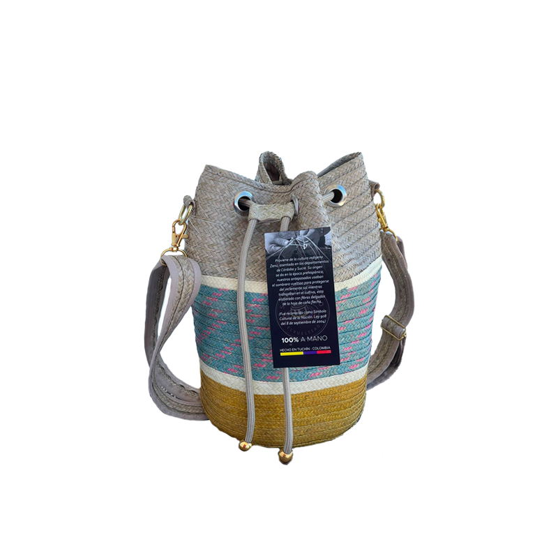 Mochila en Caña Flecha Exclusiva a Mano Multicolor