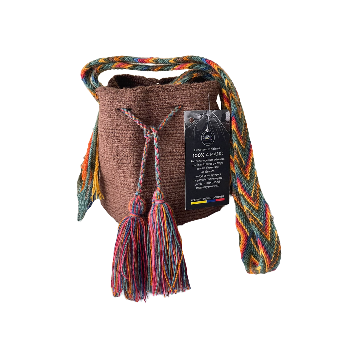 Mochila Wayuu Únicolor Pequeña a Mano