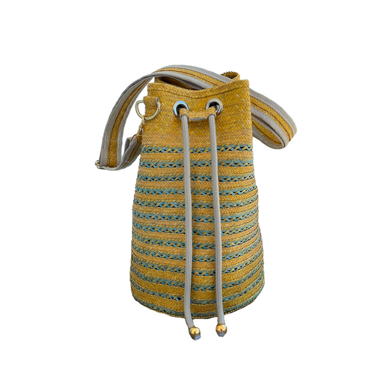 Mochila en Caña Flecha Exclusiva Diseño Amarilla
