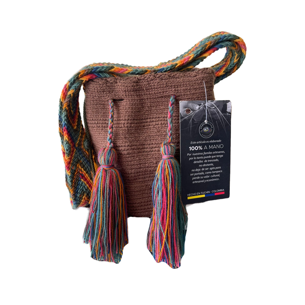 Mochila Wayuu Únicolor Pequeña a Mano