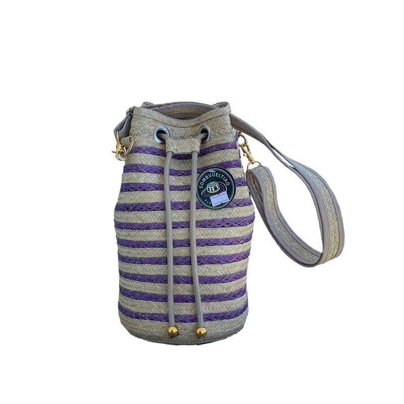 Mochila en Caña Flecha Exclusiva Franjas Moradas