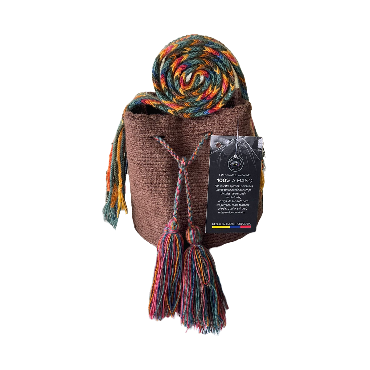 Mochila Wayuu Únicolor Pequeña a Mano