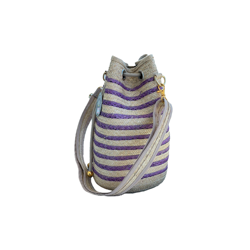 Mochila en Caña Flecha Exclusiva Franjas Moradas