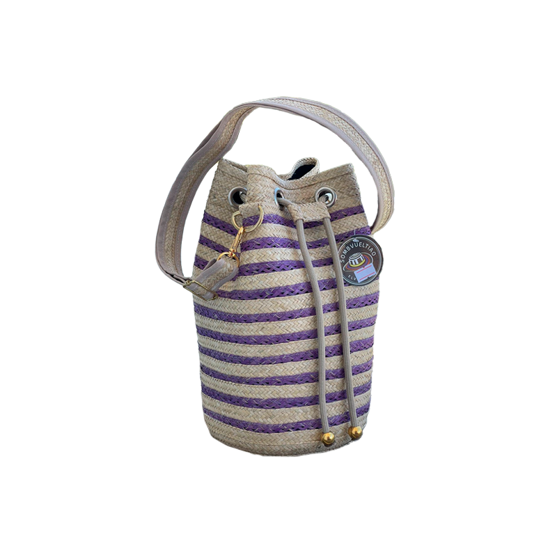 Mochila en Caña Flecha Exclusiva Franjas Moradas