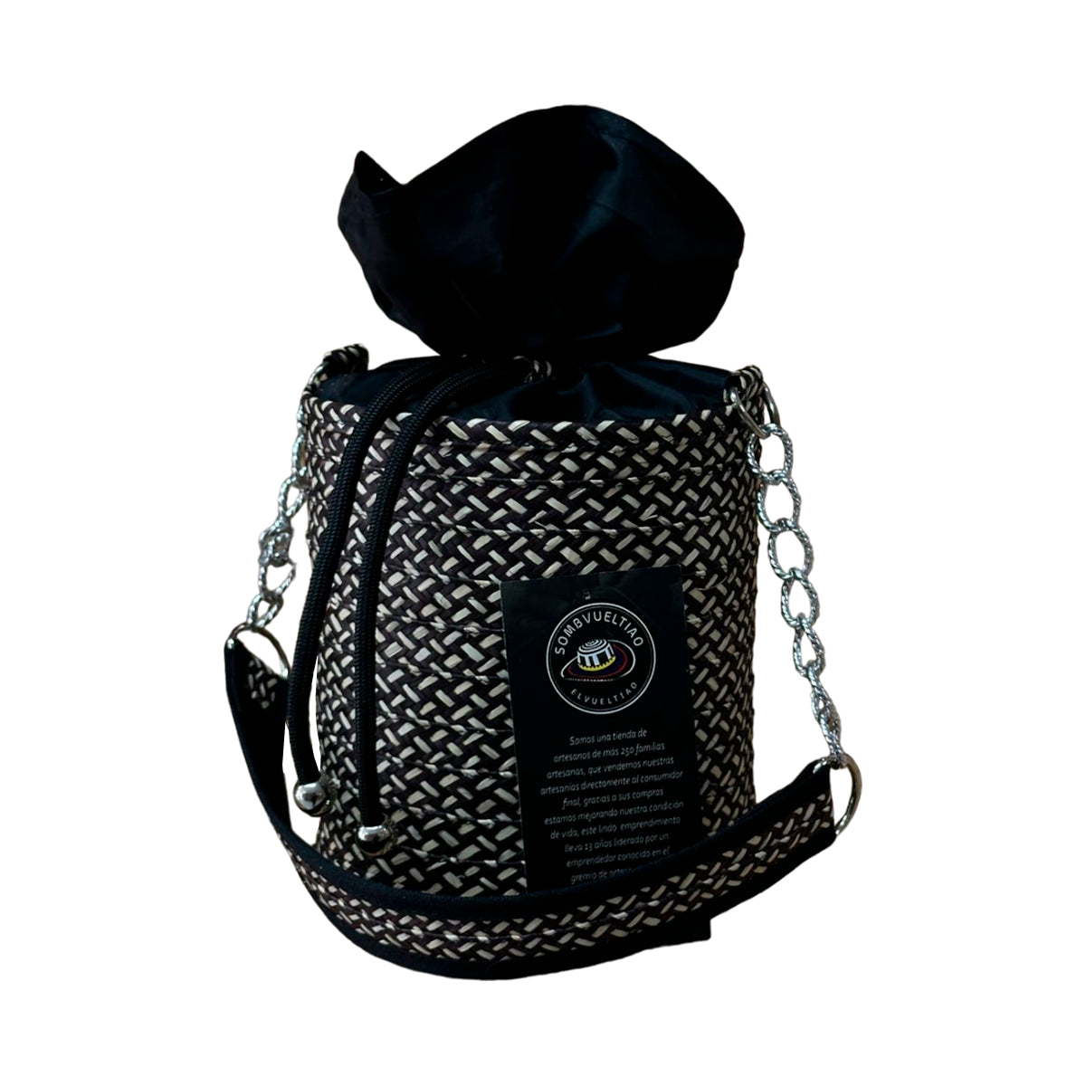 Bolso Cilindro Exclusivo con Moño Diseño Granito