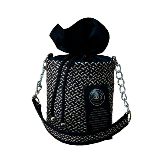 Bolso Cilindro Exclusivo con Moño Diseño Granito