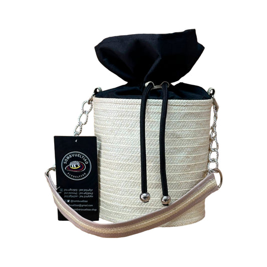 Bolso Cilindro Exclusivo con Moño Diseño Crudo