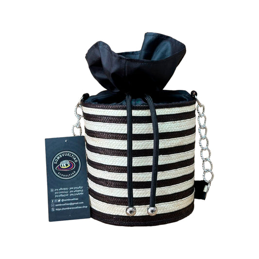 Bolso Cilindro Exclusivo con Moño Diseño Cebra