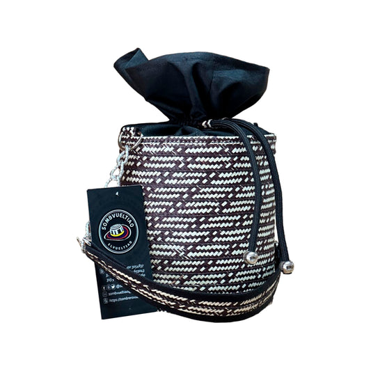 Bolso Cilindro Exclusivo con Moño Diseño Negro