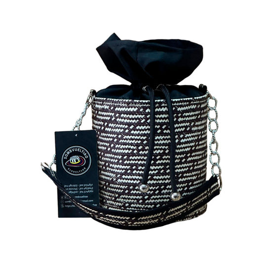 Bolso Cilindro Exclusivo con Moño Diseño Negro