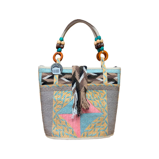 Bolso Caña Flecha Figuras Multicolor