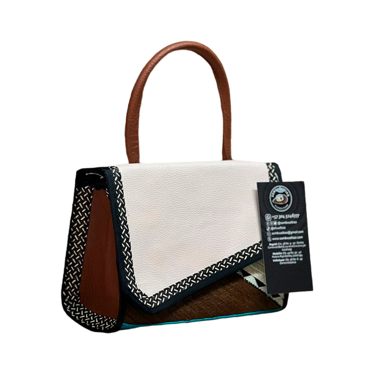 Bolso Exclusivo Artesanal en Cuero y Caña Flecha