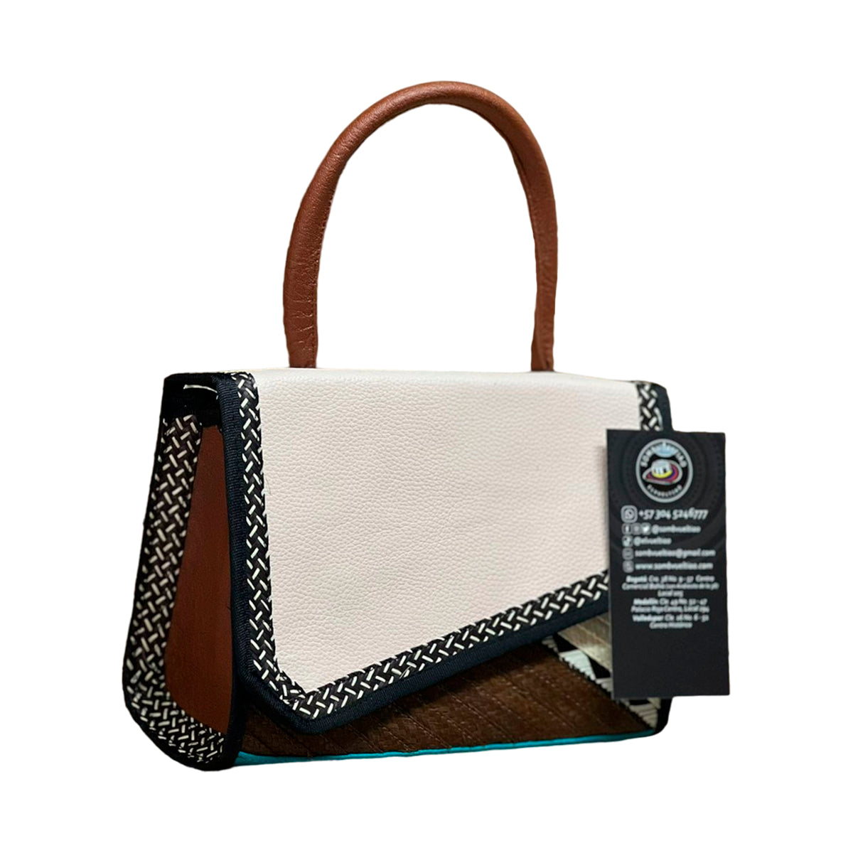 Bolso Exclusivo Artesanal en Cuero y Caña Flecha