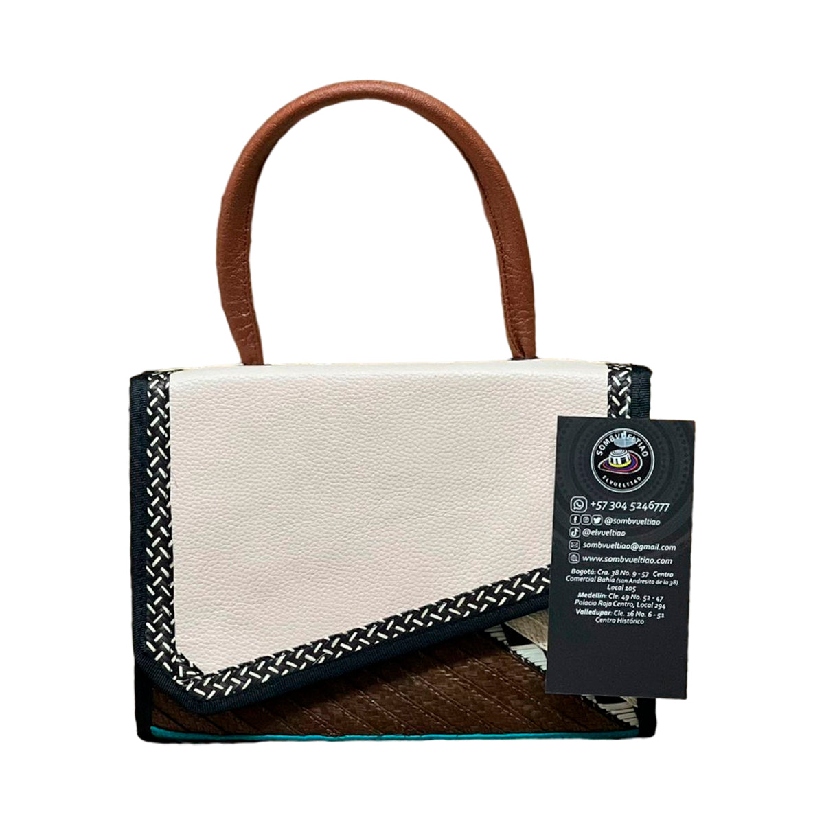 Bolso Exclusivo Artesanal en Cuero y Caña Flecha