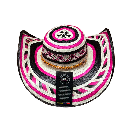 Sombrero 23 Fibras Exclusivo Diseño Fucsia