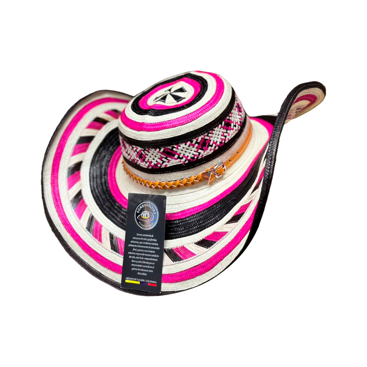 Sombrero 23 Fibras Exclusivo Diseño Fucsia
