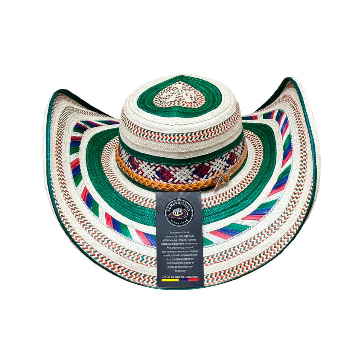 Sombrero 23 Fibras Exclusivo Diseño Verde