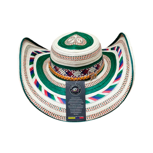 Sombrero 23 Fibras Exclusivo Diseño Verde