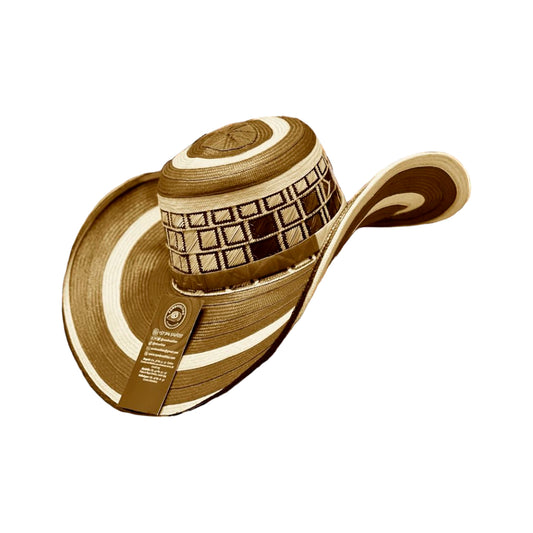 Sombrero 27 Fibras Marrón con Figuras