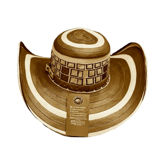 Sombrero 27 Fibras Marrón con Figuras