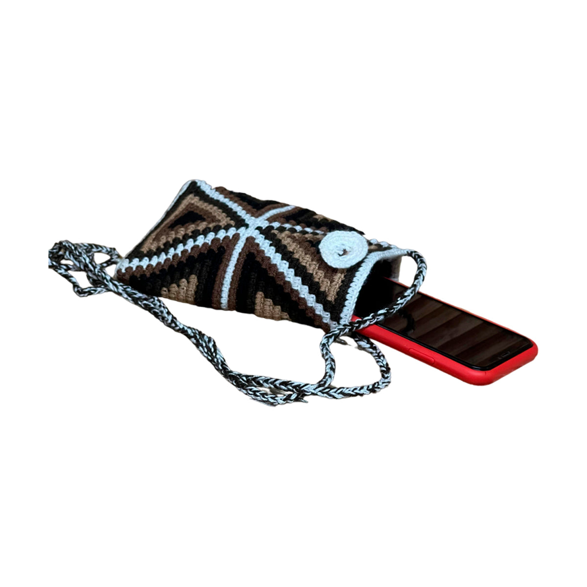 Porta Celular Artesanal Exclusivo en Hilo Colores