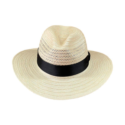 Sombrero Panameño Calado Diseño Crudo