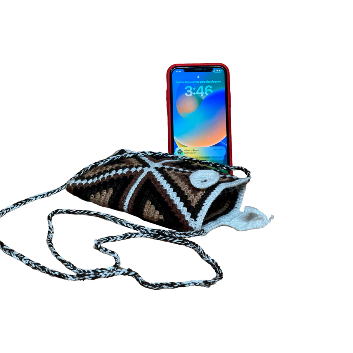Porta Celular Artesanal Exclusivo en Hilo Colores