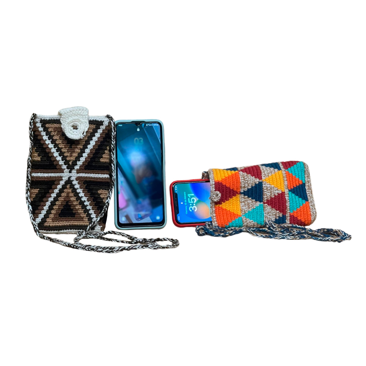 Porta Celular Artesanal Exclusivo en Hilo Colores