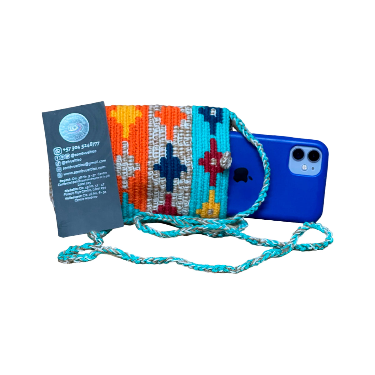 Porta Celular Artesanal Exclusivo en Hilo Colores